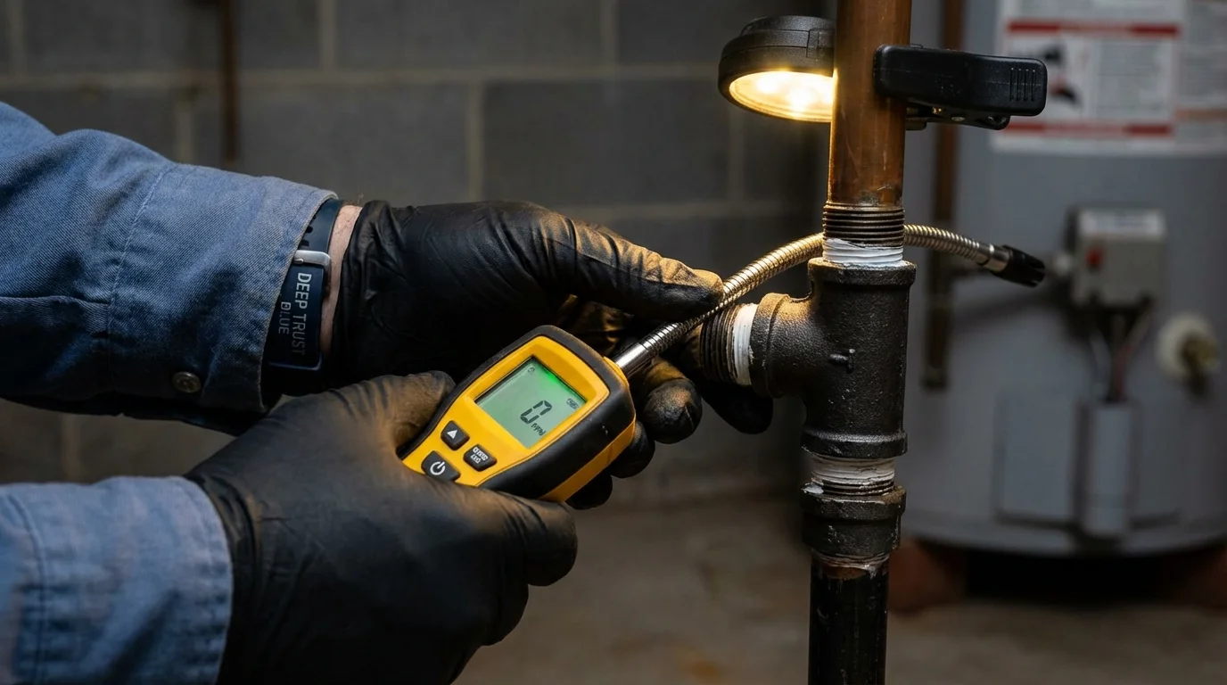 Gas leak detection with electronic sniffer by Johns Plumbing LLC in Earlimart