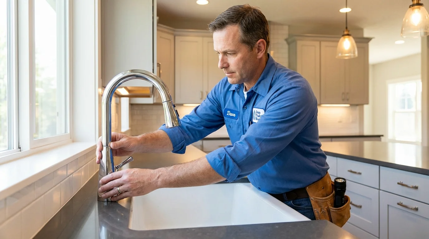 Kitchen faucet installation by Johns Plumbing LLC in Earlimart