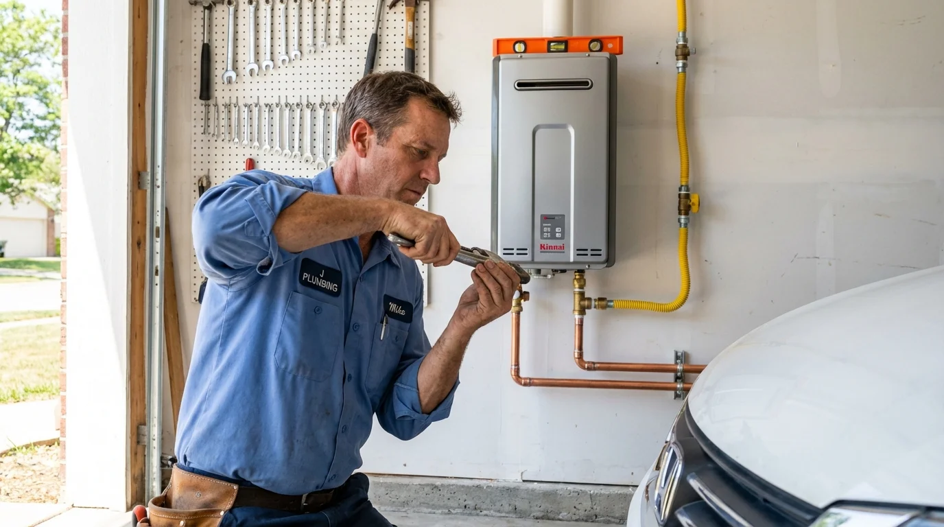 Tankless water heater installation by a Johns Plumbing LLC plumber in Earlimart